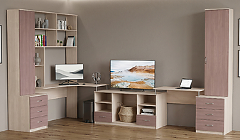 Угловой письменный стол для двоих Виктория 29 BMS