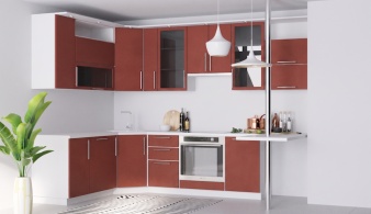 Кухонный гарнитур с барной стойкой Блеск-14 BMS МДФ