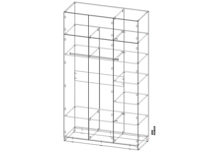 Шкаф распашной Фарелл 52 (1500х2600х600)