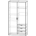 Шкаф 2-х дверный с ящиками Мика BMS(Платье - Белье (2))