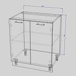 Шкаф нижний 2 двери Марта BMS