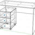 Чертеж Стол прямой с тумбой Соня BMS