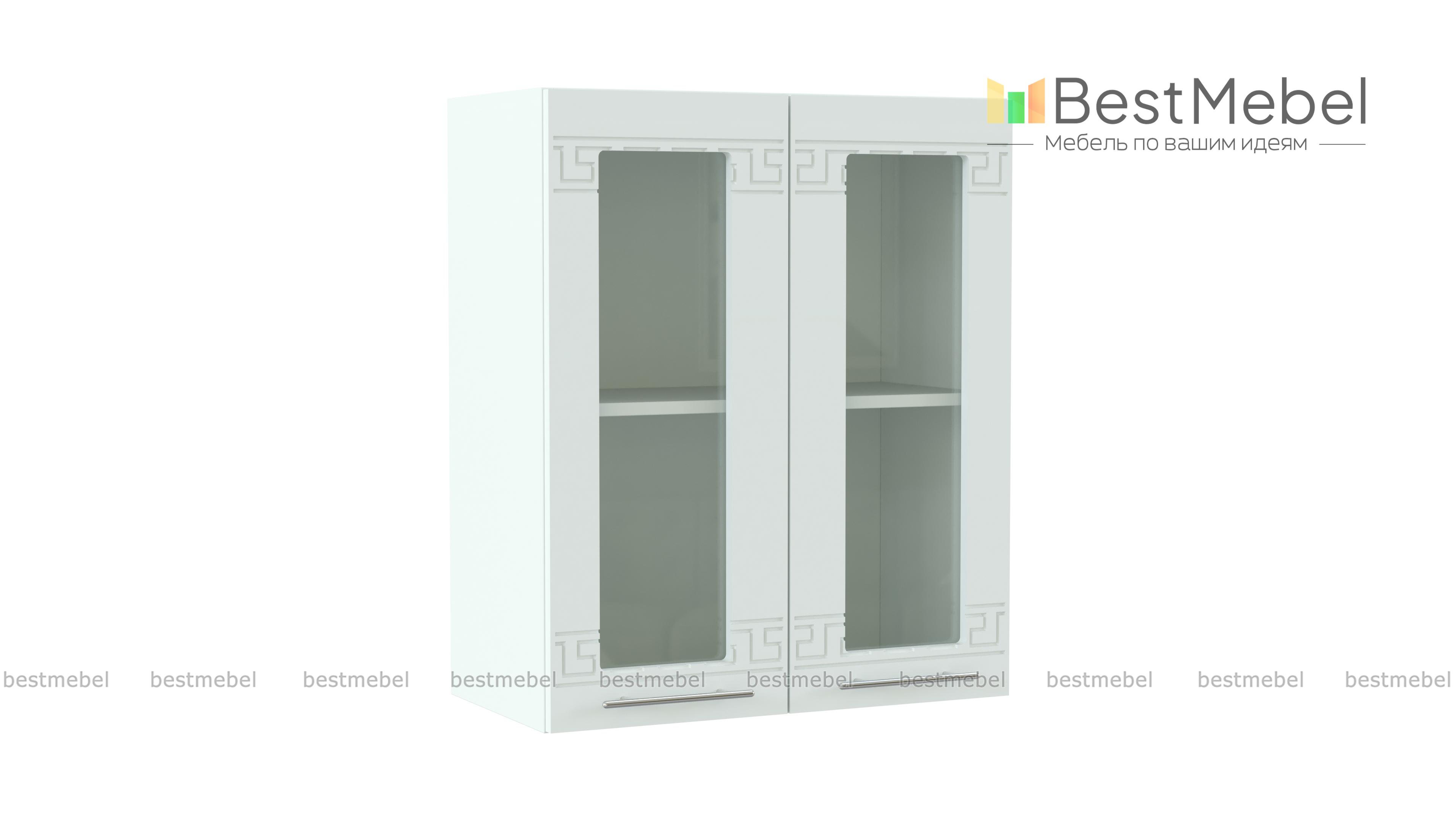 Шкаф навесной со стеклом 1000 Греция BMS - Фото