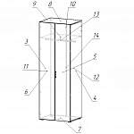 Чертеж Распашной шкаф Bauhaus 8 BMS