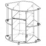Чертеж Тумба выкатная угловая ТV-4 BMS