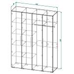 Шкаф распашной Брайтон 3 BMS(Белье - Белье - Платье (4))